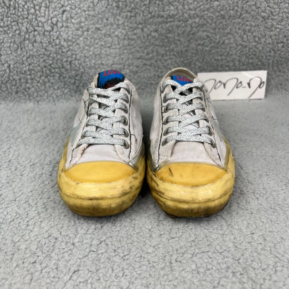 Golden Goose Womens 7 37 Shoes Grey Silver Velvet V Star 2 VSTAR2 Low Sneakers 4 - Picture 4 of 14